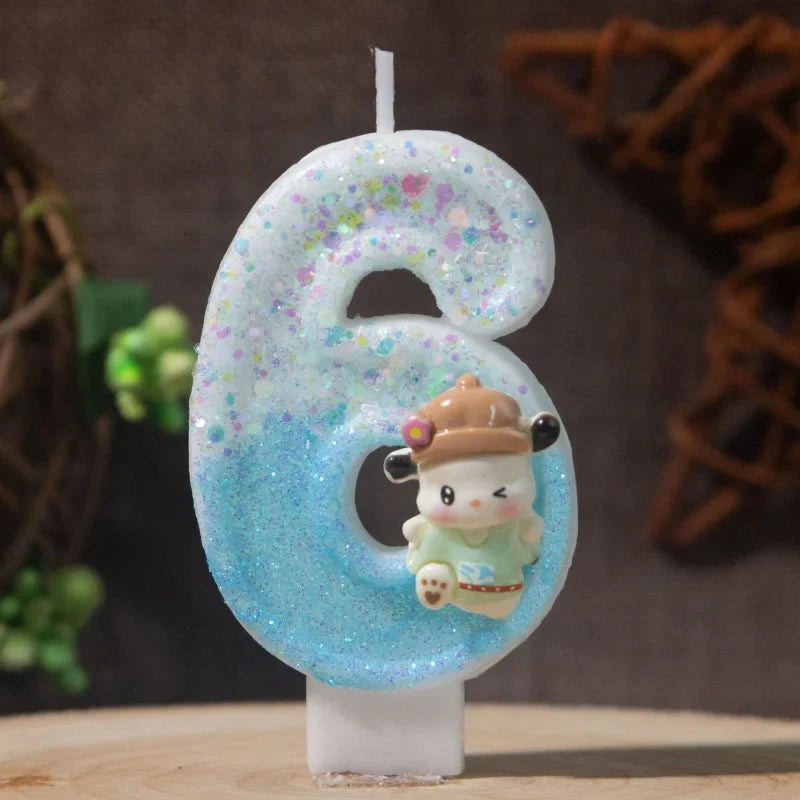 Pacha Dog 0–9 Numbered Birthday Candles Pink Cartoon Cake Topper Birthday Cake Candles Qme