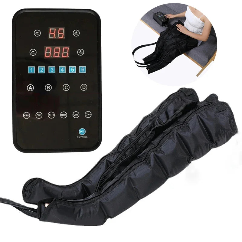6-Chamber Air Compression Recovery Boots – Leg Massage System Air Compression Massager Qst