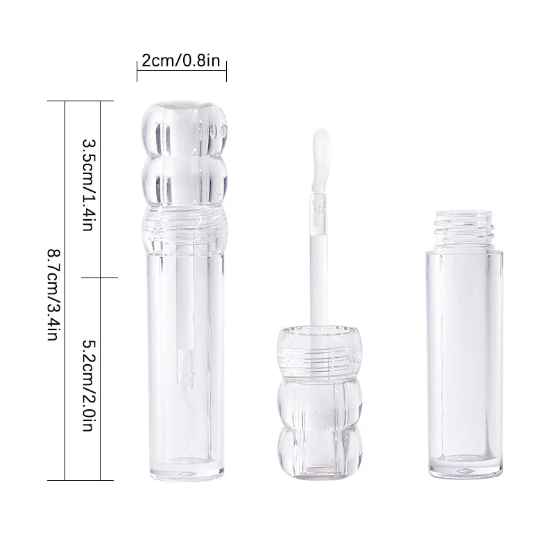 Refillable 3.5ml Lip Gloss Tube – Clear Empty Bottle & Brush Lip Gloss Container Qst