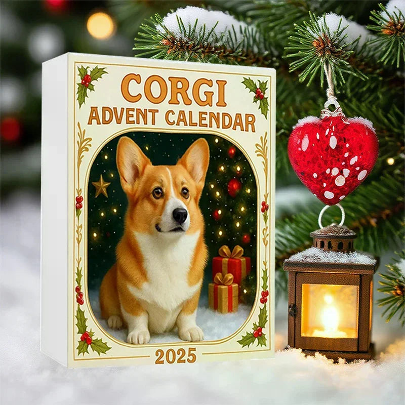 Corgi 24-Day Christmas Countdown Advent Calendar Mini Ornaments Christmas Advent Ornaments Qme