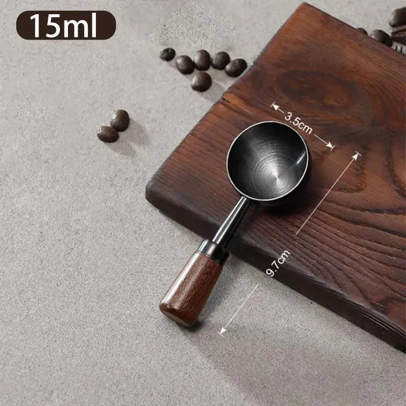 Walnut Wood & Stainless Steel Coffee Scoop Tablespoon Coffee Measuring Scoop Qme A5