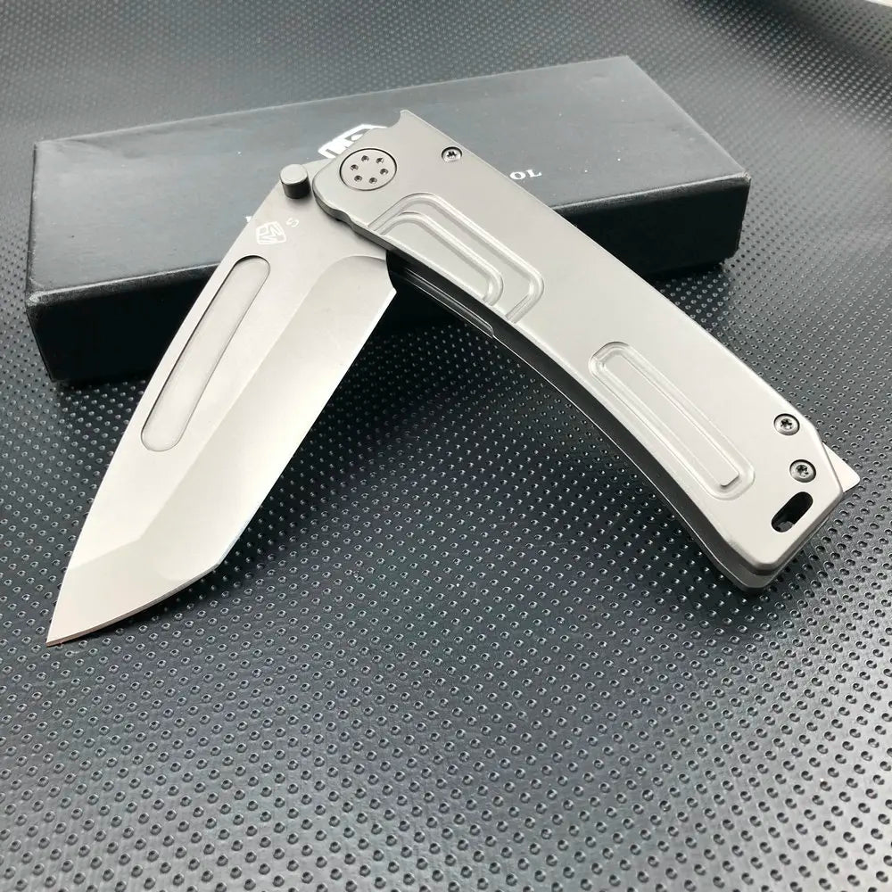 TRSKT MKT D2 Steel Folding Pocket Knife – EDC Camping Tool Folding Pocket Knife Qst