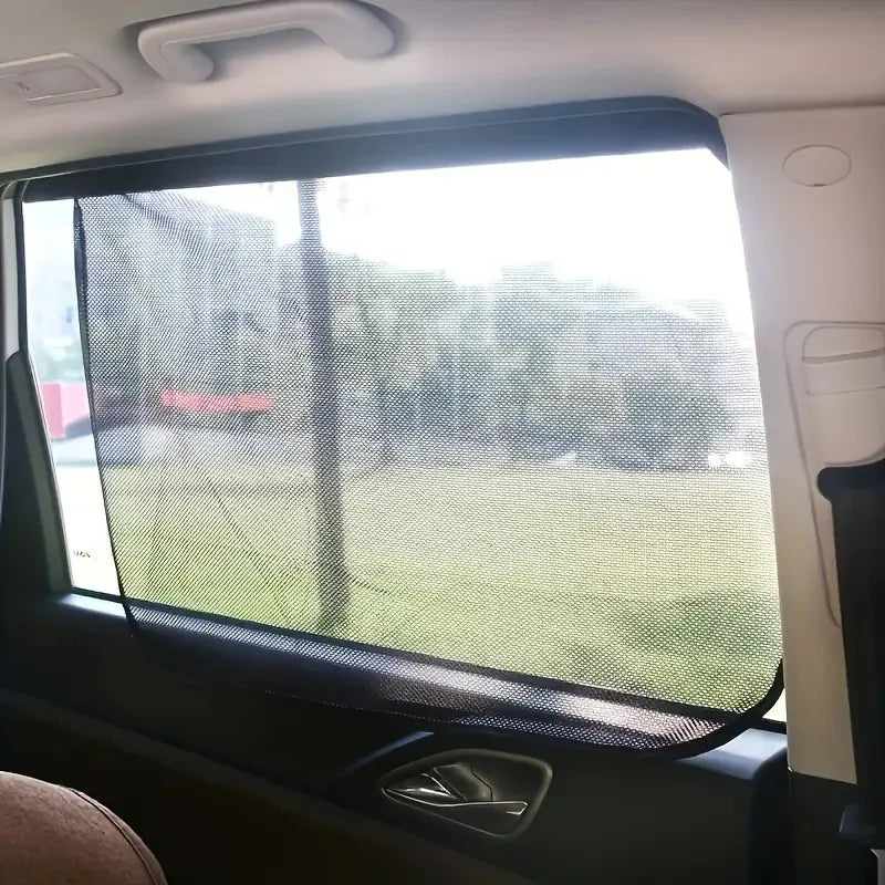 Retractable Magnetic Mesh Car Sunshade – RV Window Insulation Car Window Sunshade Qme