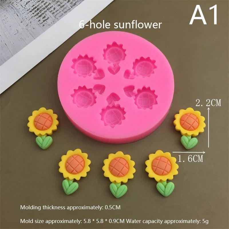 3D Flower Silicone Mold – Candle, Soap & Baking 3–12 Grids Silicone Baking Mold Qme A5