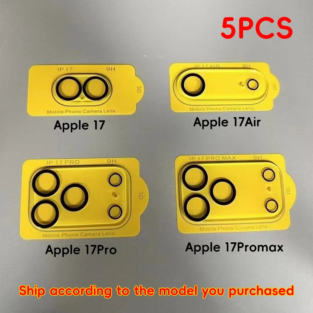 5-Pack Tempered Glass Camera Lens Protector – iPhone 17 Camera Lens Protector Qme iPhone 17 Pro Max