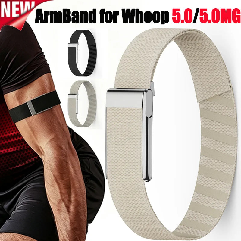 Whoop 5.0 Bicep Band Soft Knit Adjustable Replacement Strap Fitness Tracker Band Qme