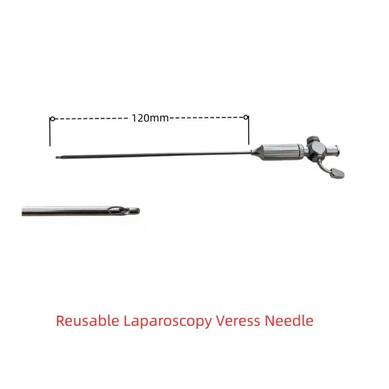 Reusable Veress Needle Metal Insufflation Instrument 2.2×120mm Insufflation Needle Qme