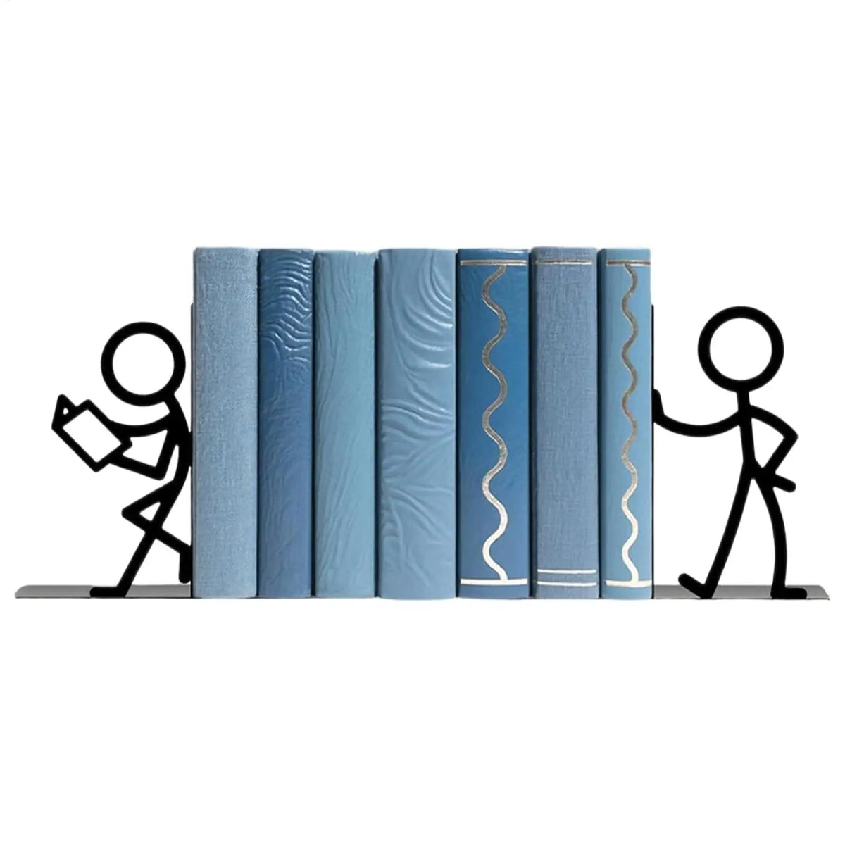 Metal Abstract Art Bookends – Heavy-Duty Non-Slip Book Ends Decorative Bookends Qme
