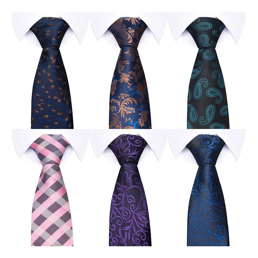 VanGise 100% Silk Printed Necktie for Men – 46 Colors Silk Necktie Qme