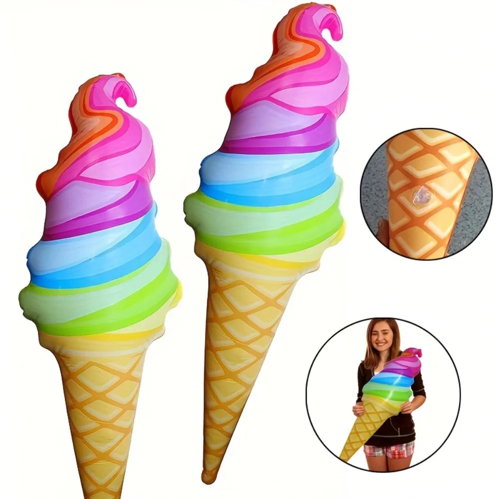Giant Inflatable Rainbow Ice Cream Cone – Summer Party Decor Inflatable Party Decor Qme