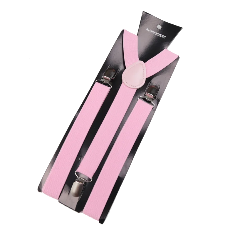 Unisex Elastic Leather Suspenders Braces – 26 Colors Suspenders & Braces Qme Pink China Mainland