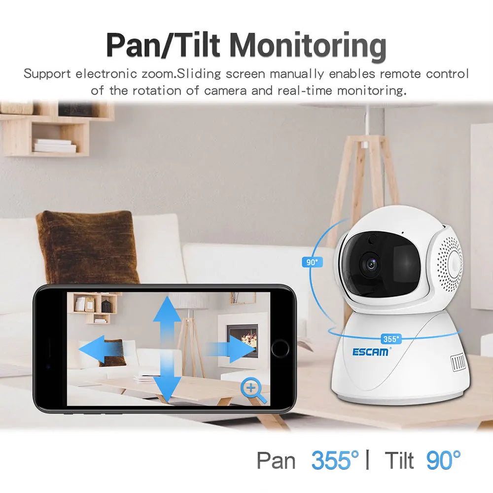 ESCAM PT201 1080P WiFi Security Camera with Night Vision WiFi Security Camera Qme