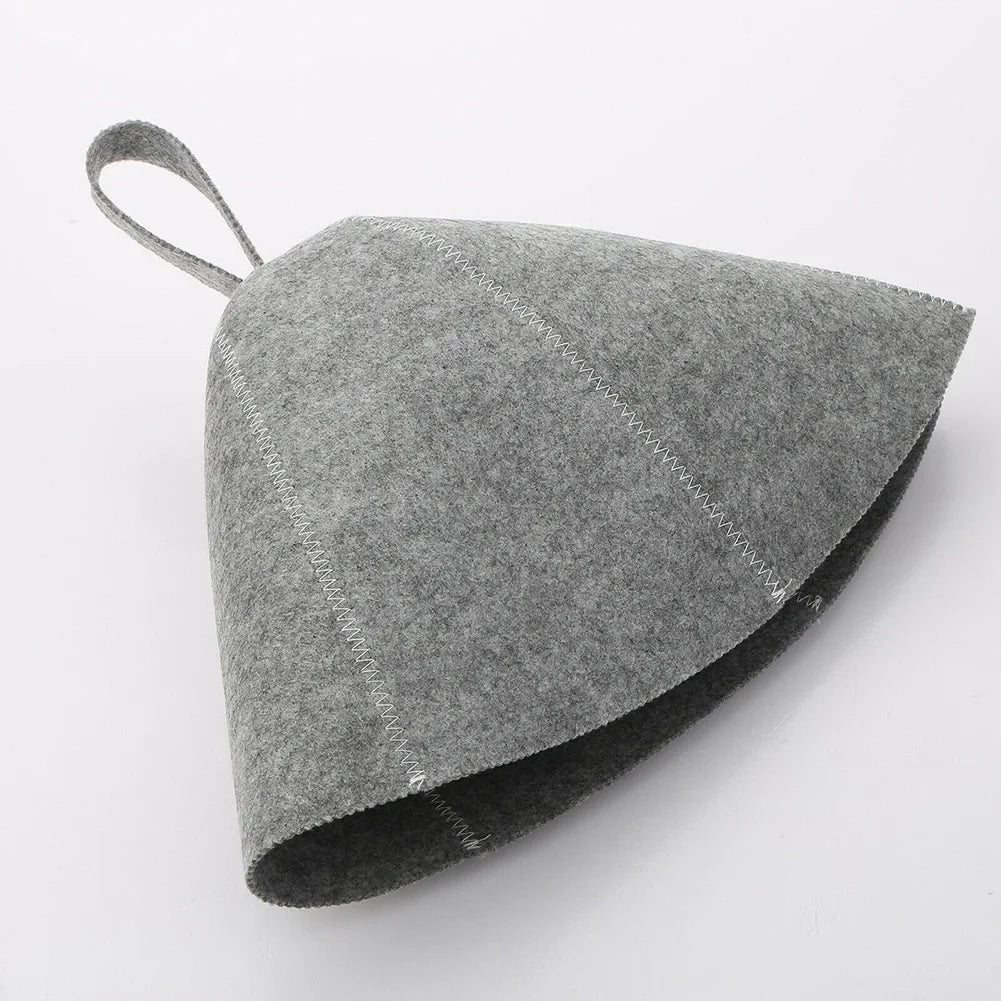 Sauna Hat Thickened Wool Felt Shower Cap & Hair Turban Sauna Hat Qme