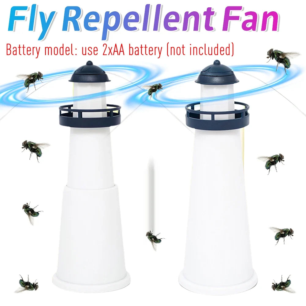 Battery-Powered Fly Fan Automatic Fly Catcher | Food Protector Fly Repellent Fan Qme
