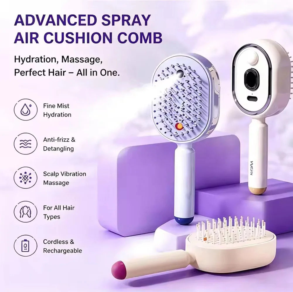 Red Light Spray Massage Comb – 3-in-1 Electric Hair Brush Electric Hair Brush Qst