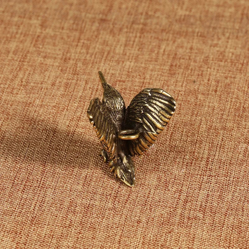 Brass Mini Eagle Sculpture – Opening Wing Bird Art Décor Bird Art Sculpture Qme