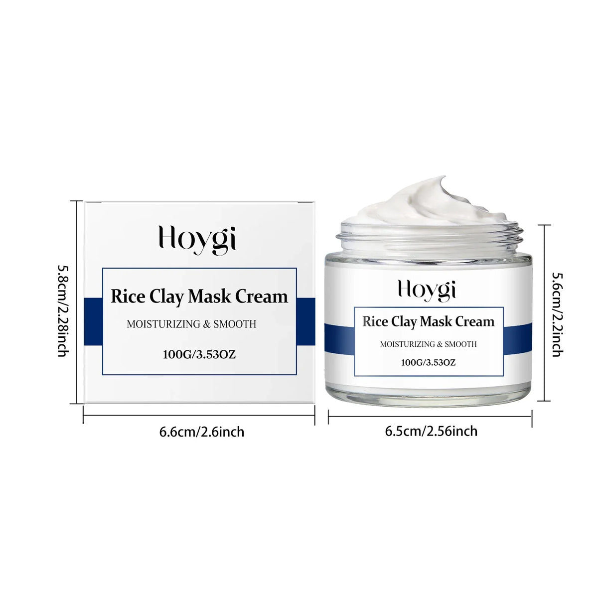 Rice Clay Face Mask – Brightening, Pore Cleansing & Hydrating Clay Face Mask Qme 100g Boxed