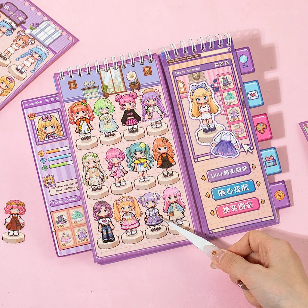 TIANZI Pixel Die-Cut Sticker Book – DIY Diary & Planner DIY Sticker Book Qme