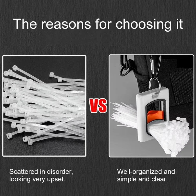 Square Fluorescent Cable Tie Organizer – Portable & Reusable Cable Tie Organizer Qme