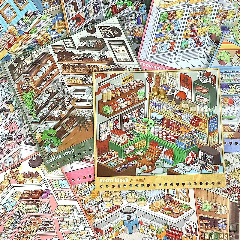 3D Creative Sticker Book with Tweezers – DIY Miniature Scene Kit DIY Sticker Craft Kit Qme