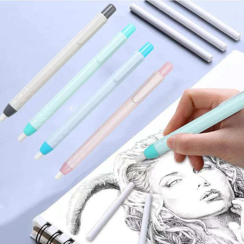 4-Pack Retractable Press Pencil Eraser Pens – School & Office Retractable Eraser Pen Qme