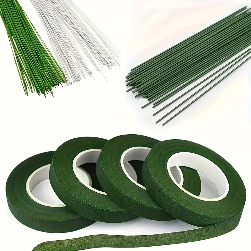 Green Self-Adhesive Floral Tape Bouquet Wrapping – 10 Rolls Floral Craft Tape Qme