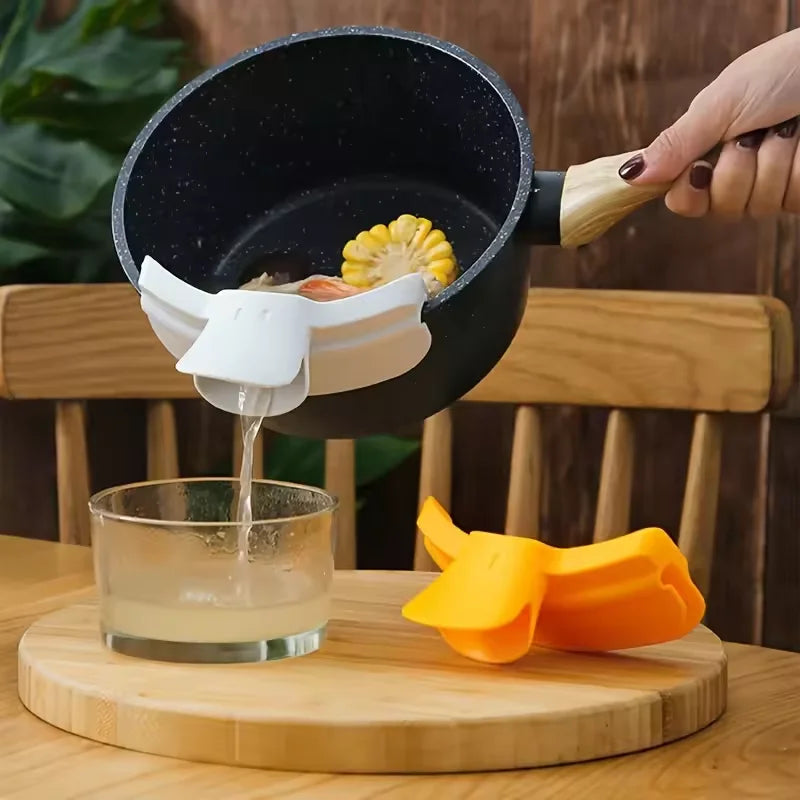 Silicone Clip-On Pot Pouring Spout | Anti-Splash Soup Guide Silicone Pot Spout Qst