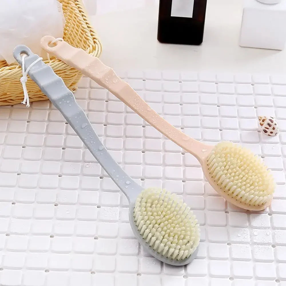 Long Handle Bath Brush – Soft Body Scrubber & Skin Massager Bath Body Brush Qme