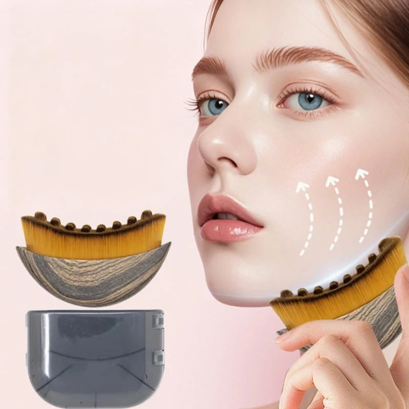 Facial Contour Brush – Sculpting & Lymphatic Massage Tool Face Massage Brush Qst