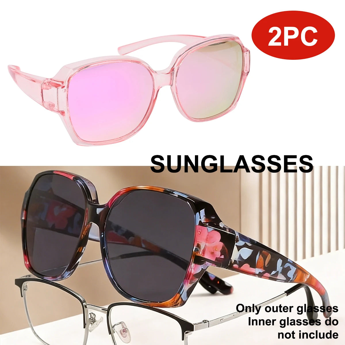 VOPHA T01 Polarized Fit-Over Sunglasses UV400 – Men & Women Polarized Sunglasses Qst 2PC