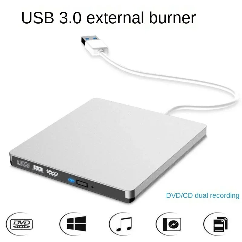 USB 3.0 External DVD Burner Optical Drive – Laptop & Desktop External Optical Drive Qme
