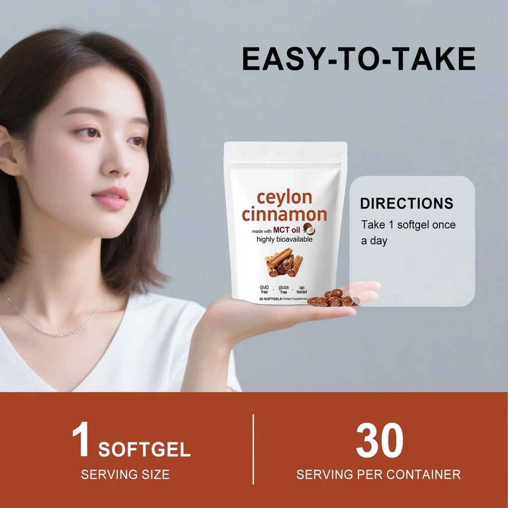 Docteat Ceylon Cinnamon Softgels – 30 Capsules | Antioxidant Herbal Supplement Qst