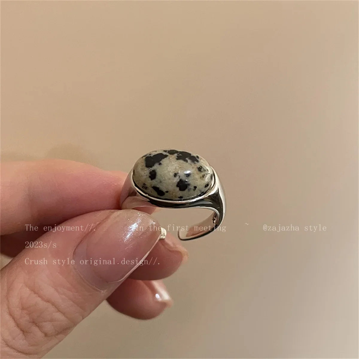 Vintage Open Ring Ladies Brown Stone Retro Luxury | Qme Fashion Ring Qme 1 resizable