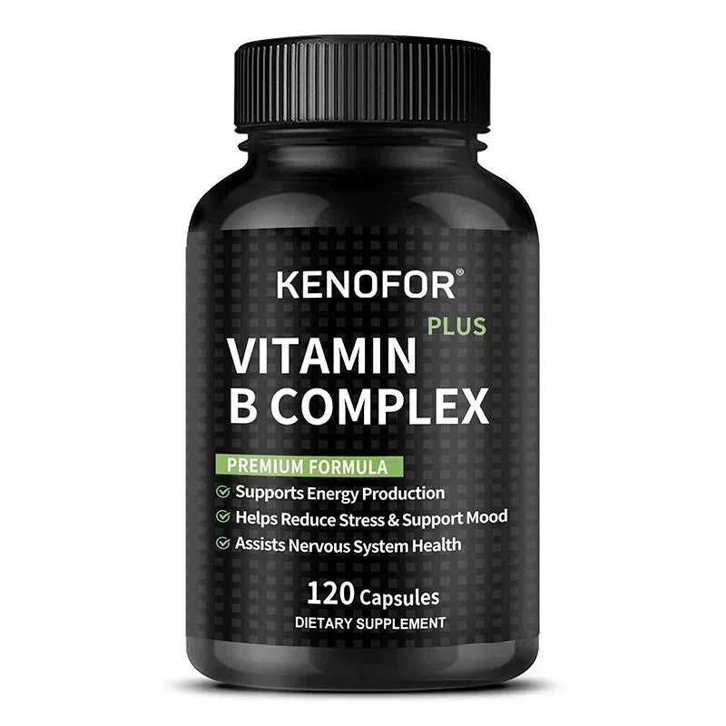 VITALXTRA B Complex Capsules 120ct – Sustained Release Formula Vitamin B Supplement Qst 120 count 5 bottle