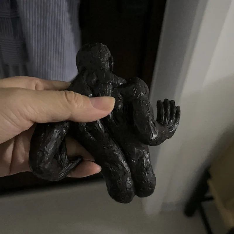 3D Through-Wall Figure Resin Sculpture | Wall Art Decor Wall Sculpture Decor Qme