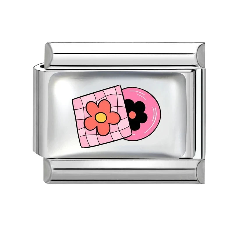Pink Heart Butterfly Dice Cherry Italian Charm Links 9mm Italian Charm Links Qme Style 39