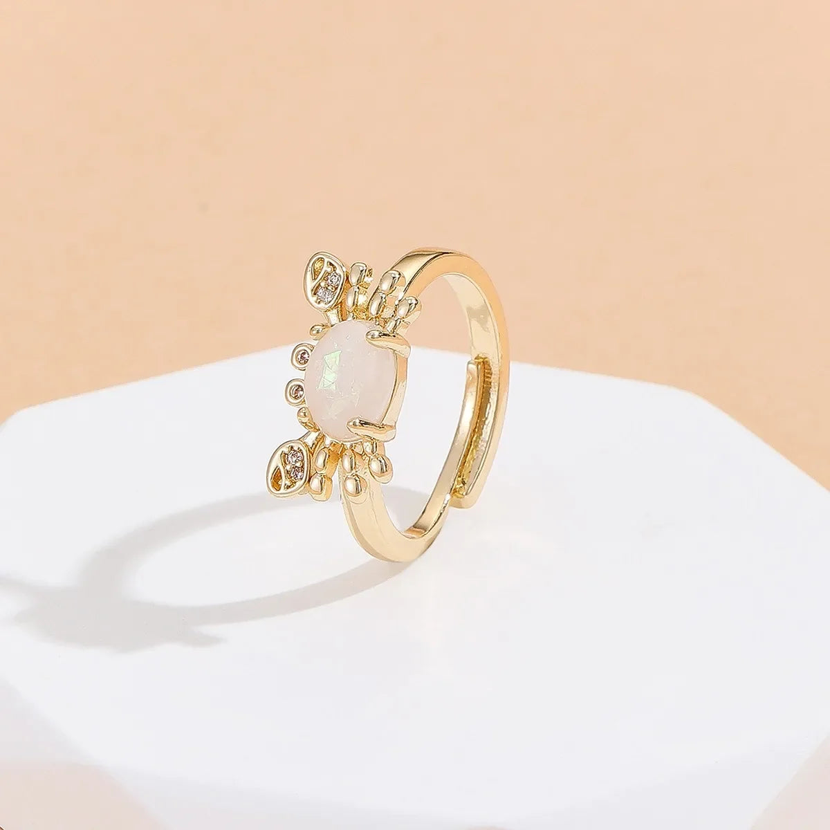 Mini Crab Charm Ring for Women | Cute Personalized Jewelry Charm Ring Qme