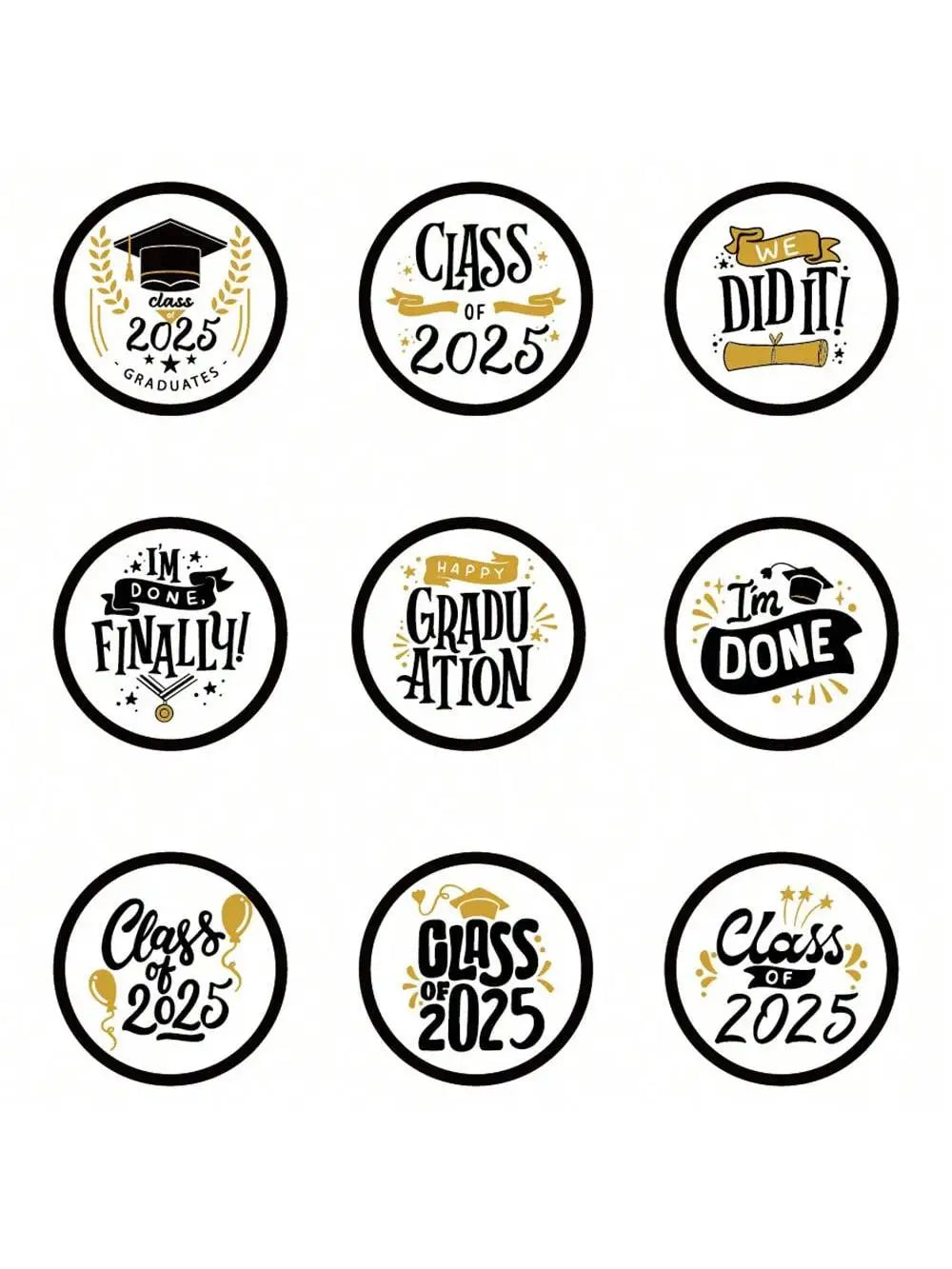 Graduation Party Sticker Labels – Candy & Food Decoration Party Sticker Labels Qme