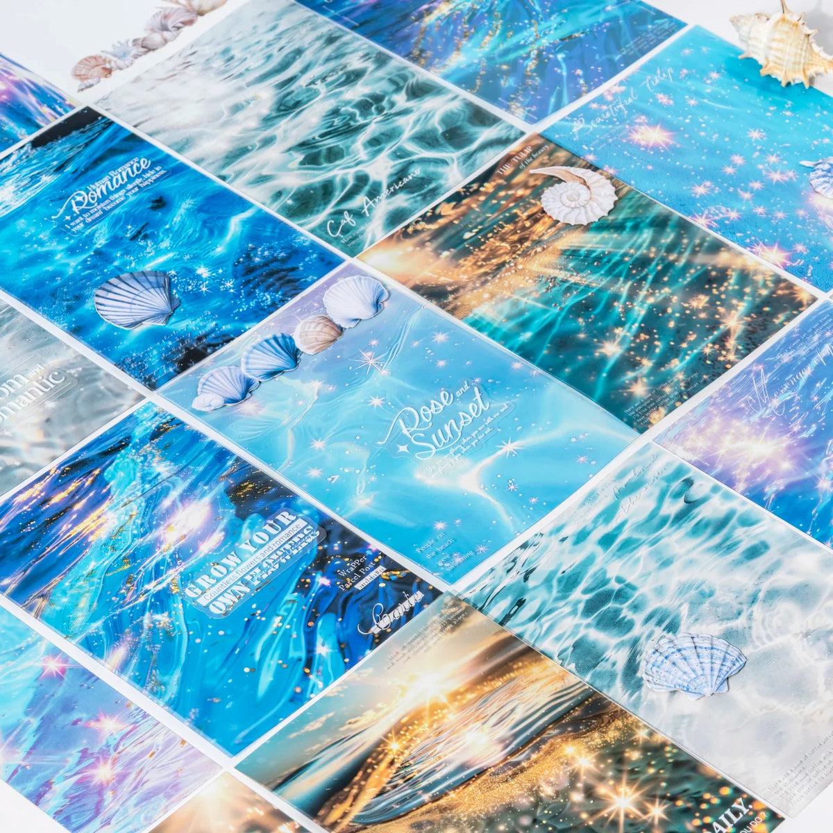 Blue Ocean Scrapbook Stickers 25 Sheets – DIY Photo & Journal Scrapbook Sticker Set Qme
