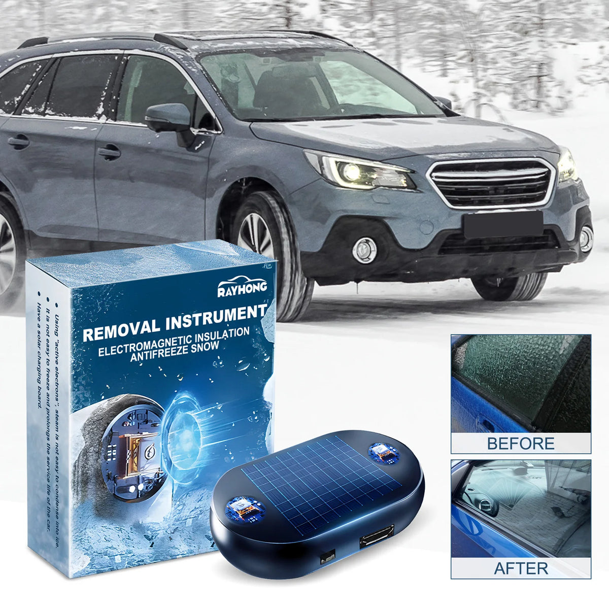 Portable Car Ice Scraper – Windshield & Mirror Defroster Car Ice Scraper Qst