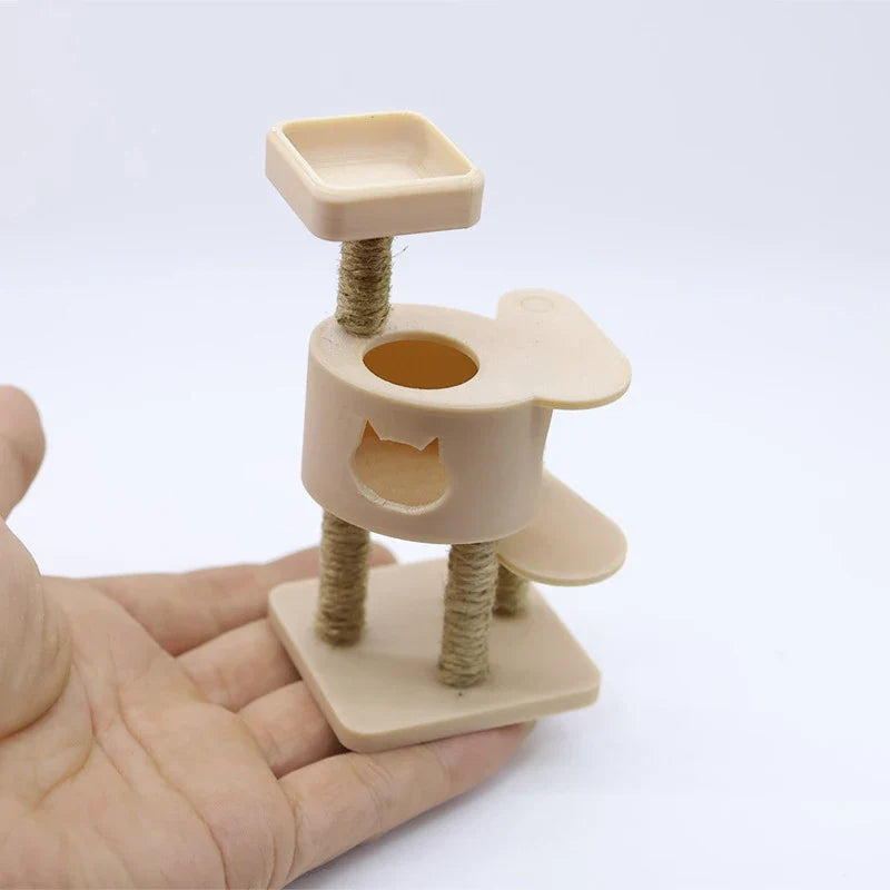 1:12 Dollhouse Miniature Cat Climbing Frame Wood Model Dollhouse Miniature Prop Qme