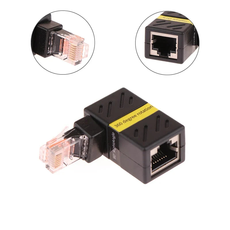 360° Rotatable RJ45 Gigabit Adapter | 90-Degree Right Angle RJ45 Network Adapter Qme Default Title