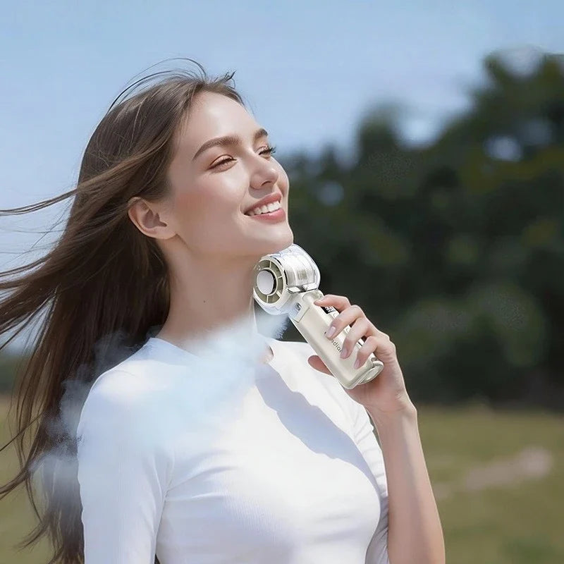 Mini Portable USB Mist Fan – Fast Charging Personal Cooler Portable Mist Fan Qme