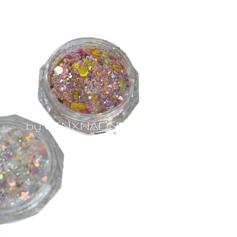 3D Nail Art Charms Box – Heart Star Colorful Glitter Decorations Nail Art Charms Qst