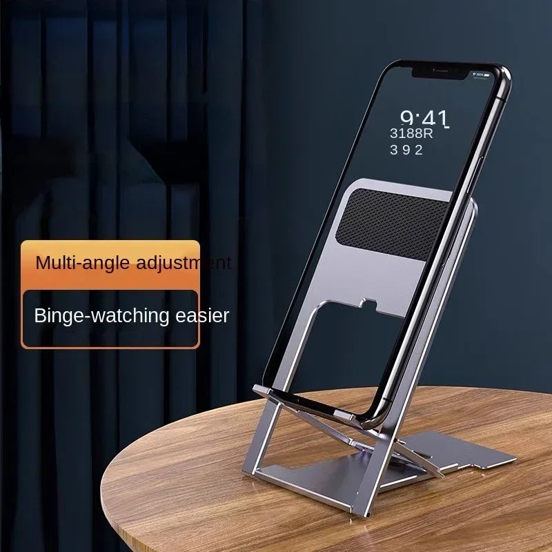 Universal Metal Phone & Tablet Desktop Stand – Adjustable & Foldable Phone & Tablet Stand Qme