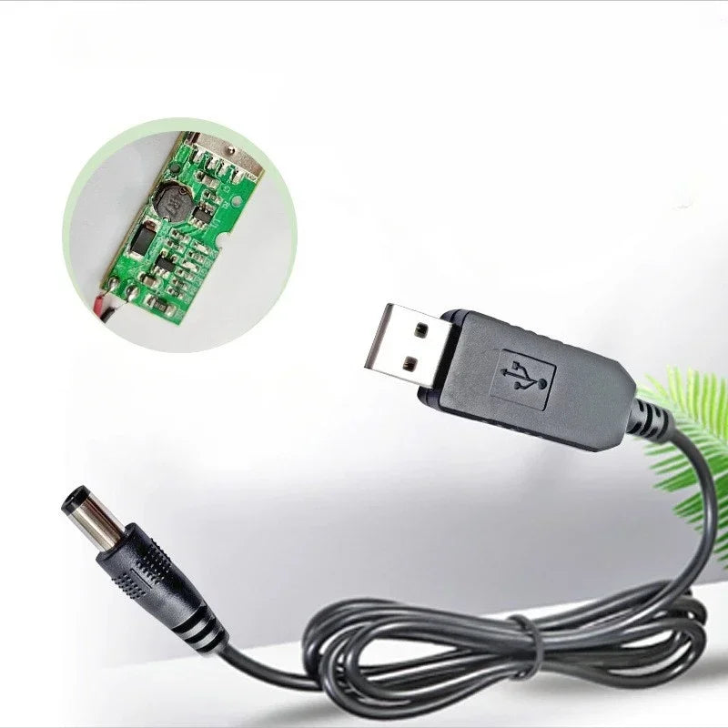 USB to 12V Boost Converter Cable – 5.5×2.1mm DC Connector USB Boost Converter Cable Qme
