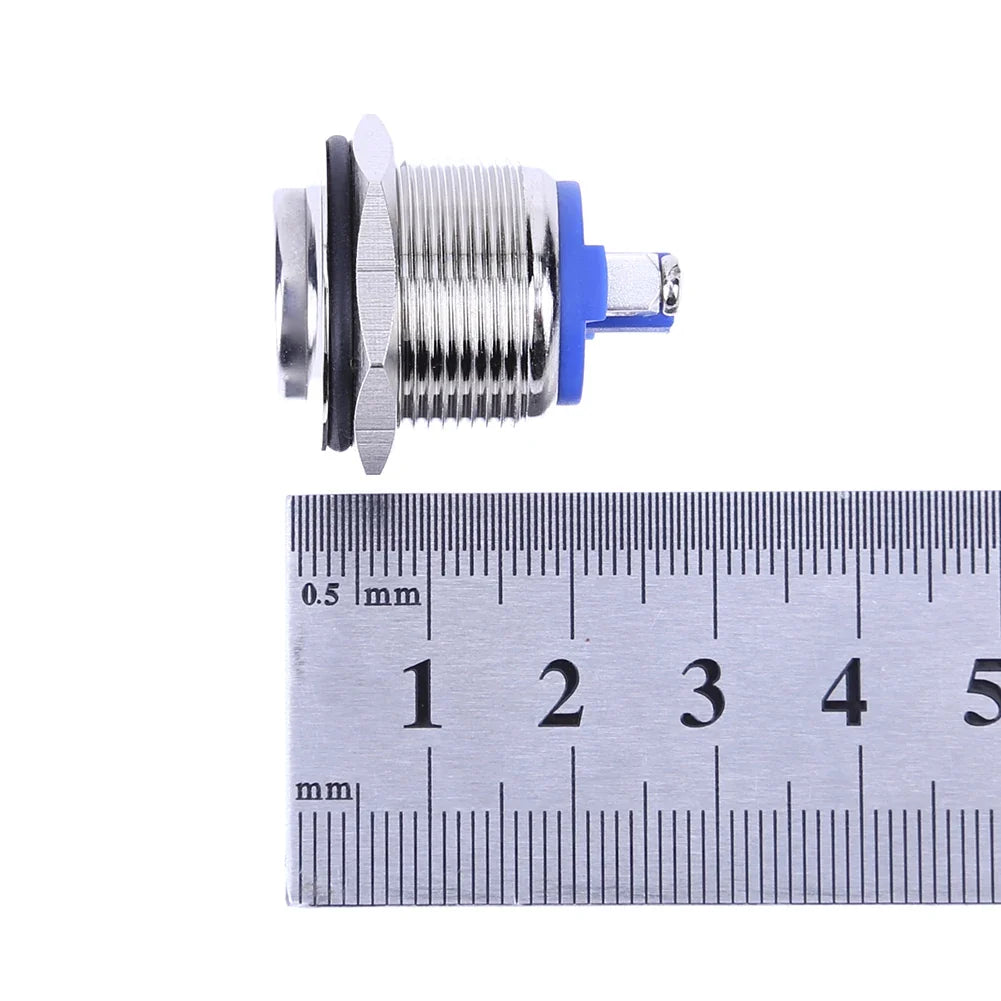 12V Waterproof Metal Push Button Switch – Silver Stainless Push Button Switch Qme