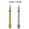 Gold & Silver Metallic Marker Pens – Waterproof Permanent Paint Metallic Paint Markers Qme 1gold - 1silver