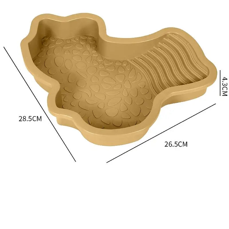 Reptile Water Dish with Anti-Slip Rock Ladder | Turtle Gecko Bowl Reptile Water Dish Qst 05