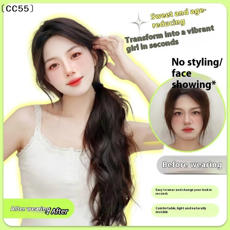 Natural Wave Fake Ponytail Extension – Elastic Band Low Tie Ponytail Hair Extension Qst